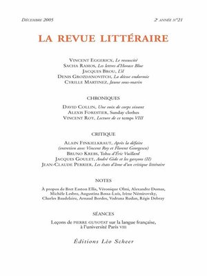 cover image of La Revue Littéraire N°21